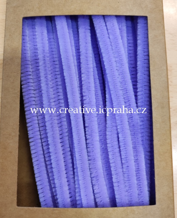 chlupaté barevné drátky - 30cm fialové